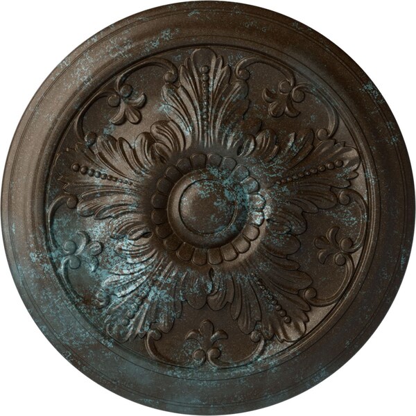 Ekena Millwork Vienna Ceiling Medallion (Fits Canopies up to 3 1/4"), 16 7/8"OD x 5/8"P, Bronze Blue Patina CM17VIBBS - main